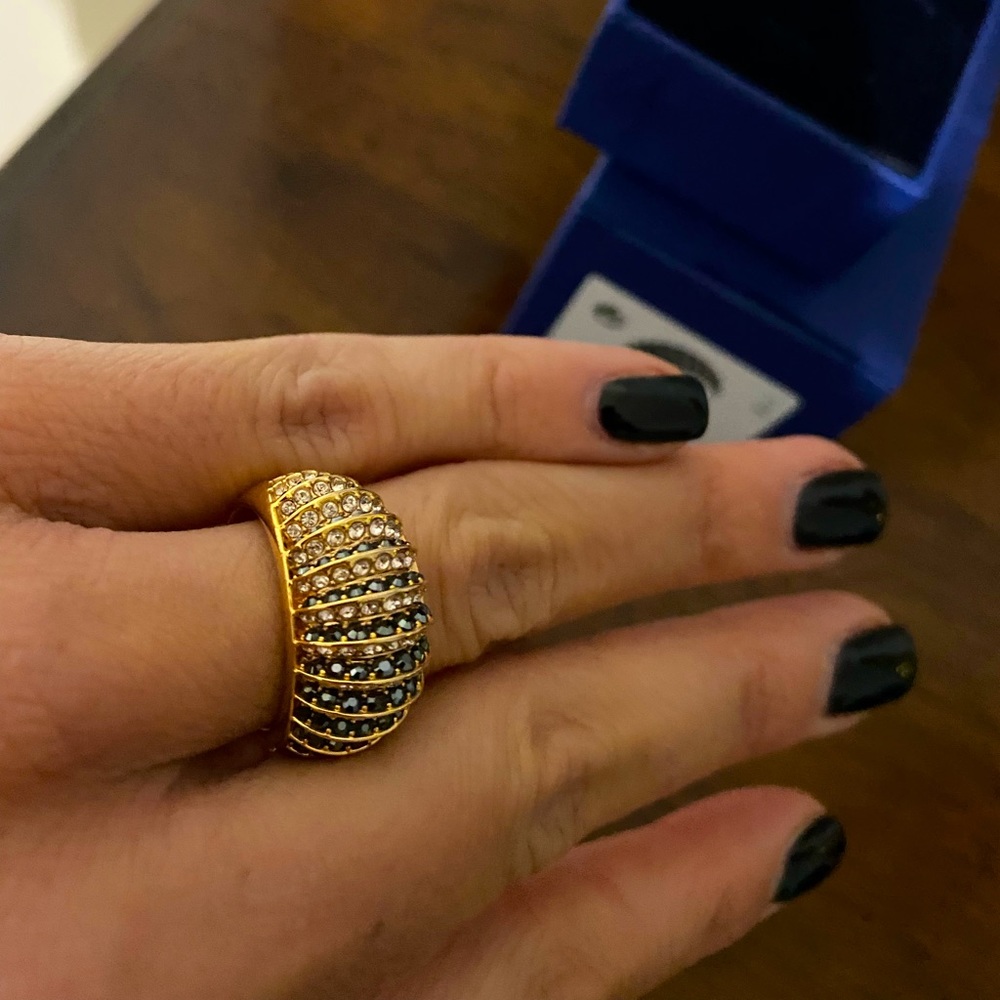 Swarovski Rose Gold Ring Sz 55 NWT